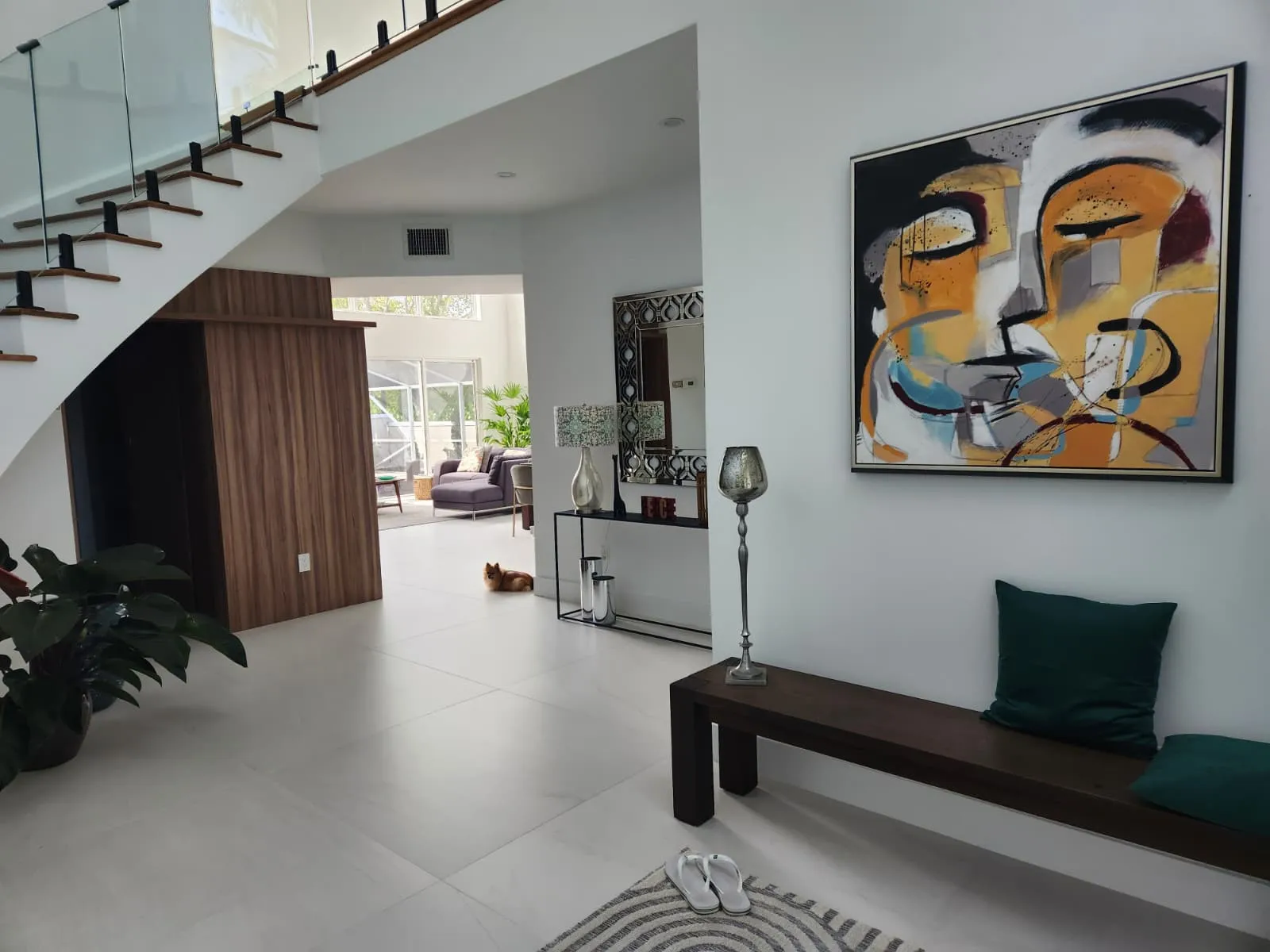 Bright, beautifully finished South Florida home entryway